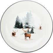 Farfurie întinsă din porțelan Winter Deer , 27 x 2,6 cm