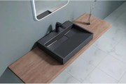 Lavoar negru din compozit pe blat Rune Garm 60 cm