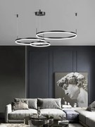 Lustra LED EsnF203003/3, Cu Telecomanda, 3 Tipuri De lumina, 160W, Negru