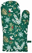 Mănușă de bucătărie Crăciun verde, 18 x 28 cm