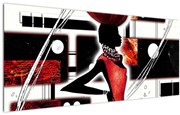 Tablou picuturii cu damă străveche (120x50 cm)
