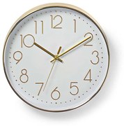 Ceas de perete Nedis CLWA015PC30GD 1xAA alb/auriu