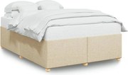 vidaXL Cadru de pat fără saltea, crem, 140x190 cm, textil