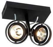 Spotlight modern negru cu 2 lumini - Master 70