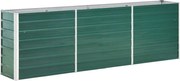 vidaXL Strat înălțat de grădină, verde, 240x40x77 cm, oțel galvanizat