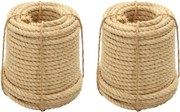vidaXL Frânghii de sisal, 2 buc., 12 mm, 250 m
