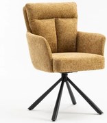 Set de 2 scaune pivotante Big George, tesatura structurata galben mustar