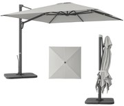 Outsunny Umbrelă Suspendată 3.6x3 m Rotativă și Inclinabilă Gri Deschis | Aosom Romania