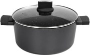 Cratita Zilan ZLN0843 Negru cu invelis din marmura, 5 straturi, 24 cm si manere fine la atingere, 4.6 L