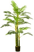 HOMCOM Palmier areca artificiel arbre artificiel hauteur 190 cm cu 30 de frunze mari din plastic și ghiveci inclus | Aosom Romania
