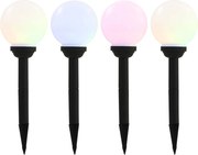 vidaXL Lămpi solare de exterior cu LED, 4 buc., 15 cm, RGB, sferic