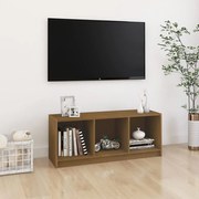 vidaXL Comodă TV, maro miere, 104x33x41 cm, lemn masiv de pin