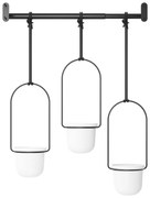 Ghivece decorative 3 buc. din plastic pentru ierburi aromatice/de agățat / de perete ø 7,5 cm Triflora – Umbra