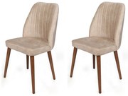 Set de scaune Alfa Cream and Walnut, 2 buc.