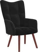 vidaXL Scaun de relaxare, negru, catifea