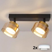 Brilagi - LED Aplică spot AURA LUX 2xGX53/30W/230V negru/auriu