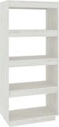 vidaXL Bibliotecă/Separator cameră, alb, 60x35x135 cm, lemn masiv pin