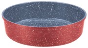 Tava de copt rotunda Oliver Voltz OV54322B28, 28x7 cm, Acoperire ceramica-marmura, Rosu