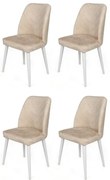 Set de scaune de sufragerie Dallas Beige andWhite, 4 buc.