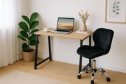Set pentru birou – birou pliabil ZARIMO 80×40 cm stejar sonoma + scaun de birou AVOLA VELVET negru