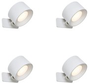 Set de 4 Aplice și Plafoniere Moderne Albe cu LED Reîncărcabil - Bright