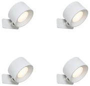 Set de 4 Aplice și Plafoniere Moderne Albe cu LED Reîncărcabil - Bright