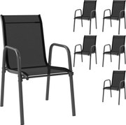 Outsunny Set de 6 Scaune de Grădină Empilabile cu Spătar Înalt | Aosom Romania