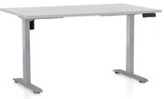 Masa inaltime reglabila OfficeTech B, 120 x 80 cm, bază gri, gri deschis
