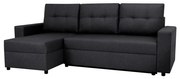 Canapea colțar universală SEVILLA antracit cu funcție de dormit și depozitare