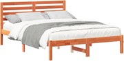 vidaXL Cadru de pat Maroniu cerat 140 x 190 cm Lemn de pin masiv