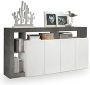 Comodă LENOR albă/antracit