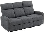 HOMCOM Canapea pentru 3 persoane cu spătare reglabile individual, suport pentru picioare, husă de material, metal, Gri | Aosom Romania