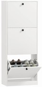 Mobilier pentru pantofi HOMCOM, 3 sertare, pentru pana la 12 perechi de pantofi, PAL, Alb | Aosom Romania
