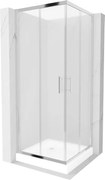 Mexen Rio cabina de duș pătrată 80 x 80 cm, ceață, crom + cadă de duș, alb - 860-080-080-01-30-4510