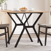 vidaXL Masă de bucătărie, cadru Y, 80x80x75 cm lemn masiv pin și Oţel