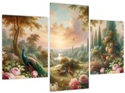 Tablou - Păuni în grădină (90x60 cm)