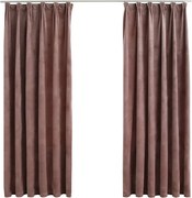 vidaXL Draperii opace 2 buc. roz antichizat 140x175 cm catifea cârlige