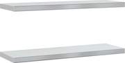 vidaXL Rafturi de perete, 2 buc. 75x23,5x3 cm argintiu oțel inoxidabil