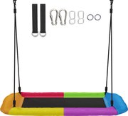 AIYAPLAY Leagăn-nid reglabil pe înălțime, leagăn suspendat până la 300kg cu corzi reglabile pentru 3-8 ani 148x77x180 cm, multicolor | Aosom Romania