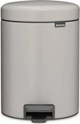 Cos de gunoi cu pedală Brabantia NewIcon 1010434, 5 L, Inchidere usoara, Baza antiderapanta, Gri deschis