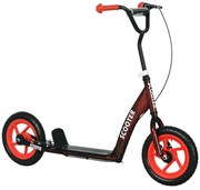 AIYAPLAY Trotinetă patinetă scuter copii roți mari de la 6 la 12 ani înălțime reglabilă frână spate scara roșu | Aosom Romania
