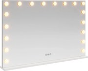 vidaXL Oglindă LED pentru Vanity Alb 80 x 10 x 52,5 cm Sticlă și Oțel