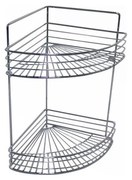 Etajeră de perete cu două rafturi pentru duș 30,6x37,5 cm crom lucios