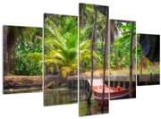 Tablou - Nava din lemn în canal , Thailand (150x105 cm)
