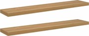 vidaXL Raft de perete 2 pcs Maro 120 x 23,5 x 4 cm Lemn compozit