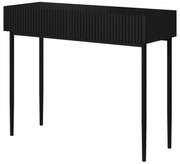 Masa de toaletă cu sertare Nicole 100 cm - negru mat / picioare negre