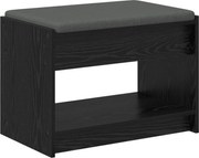 vidaXL Bancă pentru hol cu pernă cu raft Stejar Negru 63 x 38 x 45 cm