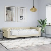 vidaXL Pat de zi cu saltea, crem, 90x200 cm, piele ecologică