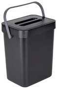 WENKO 55027100 - Coș de gunoi Black Outdoor Kitchen, 19 x 24 cm, negru/gri/transparent