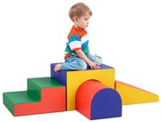 HOMCOM Modul motricitate bebeluși 4 buc. parcurs motricitate bebeluși din spumă EPE pentru copii preșcolari, multicolor | Aosom Romania